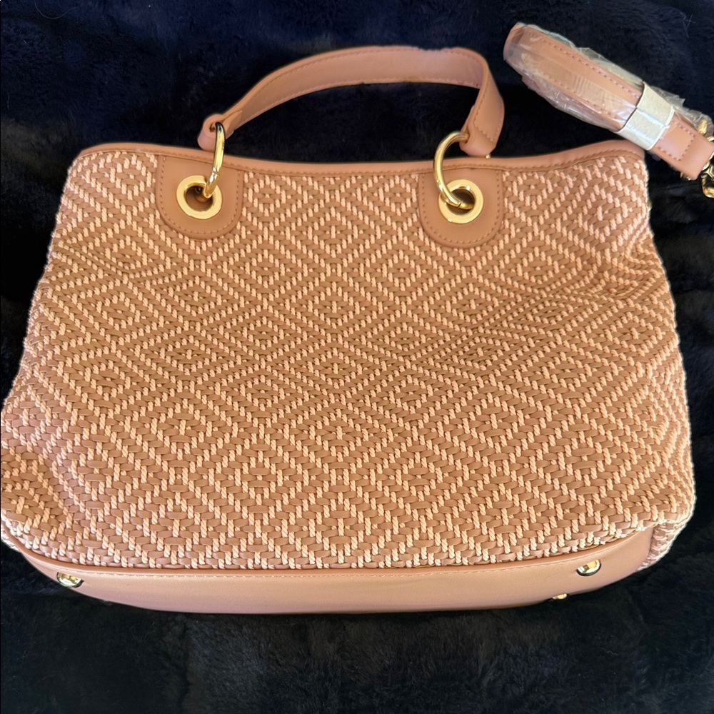 Jen & Co Nancy Vegan Diamond Woven Tote